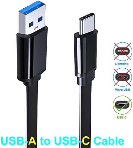 USB-C-USB-A 3.0 Kábel, 3FT Lapos C Típusú Gyors Töltő Kábel Kompatibilis a Nintendo Kapcsoló /PS5 DualSense Vezérlő/Samsung Galaxy