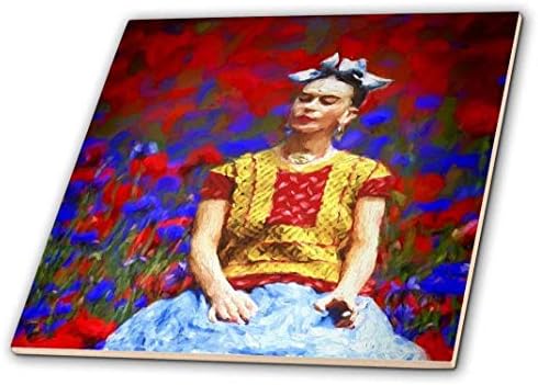 3dRose Frida Ingyenes Művészi Alkalmazkodás A Mexikói Paintress Dekoratív Csempe, Kerámia, Tiszta