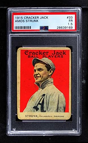 1915 Cracker Jack 33 Amos Strunk Philadelphia Atlétika (Baseball Kártya) PSA a PSA 1.50 Atlétika