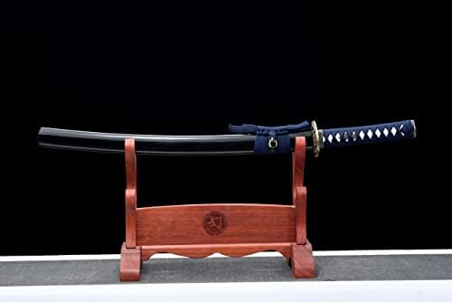 JIHPEN kard - Rövid Katana, Kézzel készített Japán Wakizashi Kard Kék Penge 1045 szénacél Teljes Tang -31in
