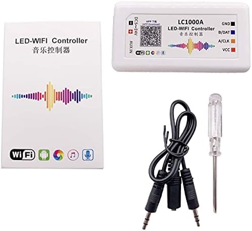 LC1000A WiFi SPI Zenei Spektrum Vezérlő LED Digitális Pixel Szalag 1024 Pixel LED Képernyő Vezérlő Beépített mikrofon & AUX, DMX512 WiFi