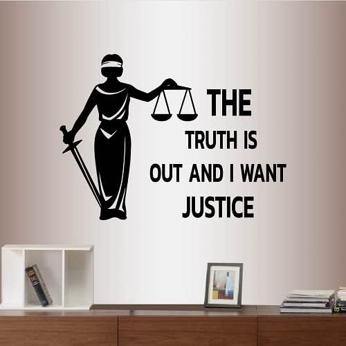 Fal Vinyl Matrica lakberendezés Művészet Matrica az Igazság Az, Ki pedig az Igazságot Akarom Quoye Kifejezést Lady Justice Femida