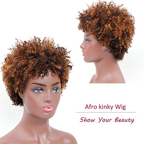 Ms Taj Rövid Afro Perverz Göndör hajból készült Paróka, Fekete Nők Brazil Szűz Rövid, Göndör Afro Paróka Sem Csipke 150% Sűrűség