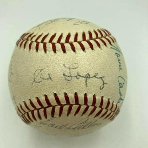 1959-ben a Chicago White Sox AL Champs Csapat Aláírt Baseball Nellie Fox SZÖVETSÉG COA - Dedikált Baseball