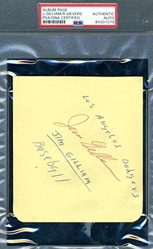 Jim Gilliam Roy sievers-t PSA DNS-Coa Aláírt Vintage Album Oldal Autogramot