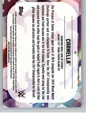 2020 Topps Chrome WWE 18 Carmella Összecsapás Birkózás Trading Card