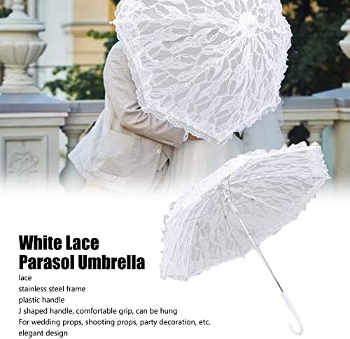 MooBreeze Fehér, Csipkés Napernyő Esernyő J Kezelni, Esküvői Fotózás, Szalagavató, Elegáns Menyasszonyi Csipke Esernyő, Party Dekoráció,