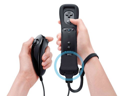 Hivatalos Fekete Nintendo Wii Remote Kontroller, a MotionPlus, Fekete Wii Nunchuku Csomag