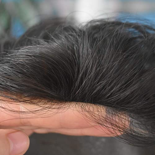 Ultra Vékony Bőr Férfi Paróka Láthatatlan Emberek hajátültetés Poli Paróka V-hurok 0.03 mm Vékony Bőr Emberi Haj Rendszer,