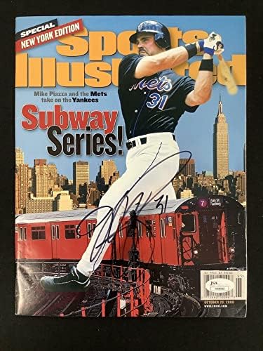 Mike Piazza Aláírt Sports Illustrated 10/23/00 Nincs Címke Baseball Mets Auto SZÖVETSÉG - Dedikált MLB Magazinok