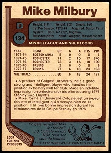 1977 O-Pee-Chee 134 Mike Milbury Bruins (Hoki-Kártya) VG/EX Bruins