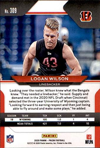 2020 Panini Prizm 309 Logan Wilson RC Újonc Cincinnati Bengals NFL Labdarúgó-Trading Card