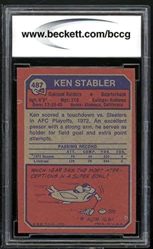 1973 Topps 487 Ken Stabler Újonc Kártya lenne beégés BCCG 8 Kitűnő+