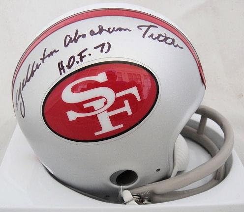 Ya Ékezet Aláírt (Teljes Név) San Francisco 49ers Mini Sisak SZÖVETSÉG - Dedikált NFL Mini Sisak