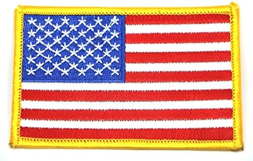 USA Zászló Javítás Hímzett Arany Határ, Amerikai Zászló Rátétes Javítás Arany Határ, Egyesült Államok Zászló