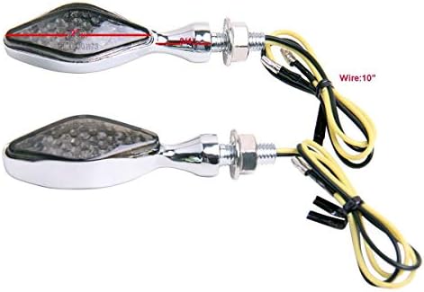MotorToGo Chrome Rövid Szár mini LED lámpa Lámpák Mutatók Szemellenző Kompatibilis a Honda RVF750R
