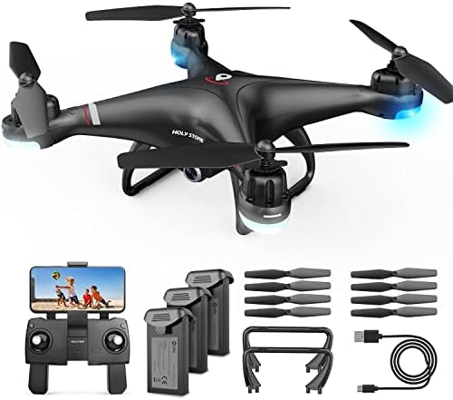 Szent Kő GPS Drón, 1080P HD Kamera FPV Élő Videó Felnőttek, Gyerekek, Quadcopter HS110G Továbbfejlesztett Változata, 3 Akkumulátorok