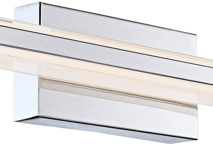 Possini Euro Design Eloe Modern Lineáris Fali Lámpák Készlet 2 Chrome Silver Vezetékes 4 1/2 LED-es Lámpatest Festett Fehér Üveg