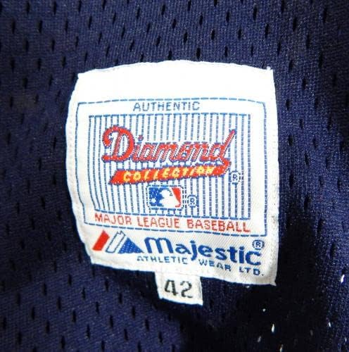 1986-93 Houston Astros Üres Játék Kiadott Haditengerészet Jersey gyakorlást 42 DP29757 - Játék Használt MLB Mezek