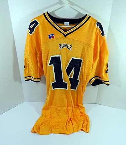Észak-Karolinában Egy&T Aggies 14 Játékban Használt Sárga trikót XL DP45383 - Aláíratlan NFL Játék Használt Mezek