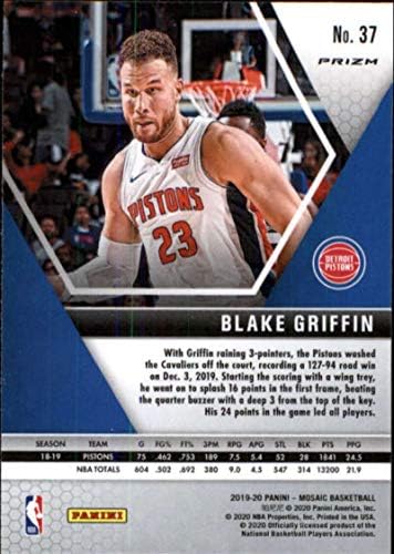 2019-20 Panini Mozaik Visszamenőleges Kék 37 Blake Griffin Detroit Pistons NBA Kosárlabda Trading Card
