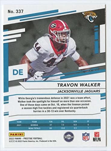 2022 Panini Prestige 337 Travon Walker RC Újonc Jacksonville Jaguars NFL Labdarúgó-Trading Card