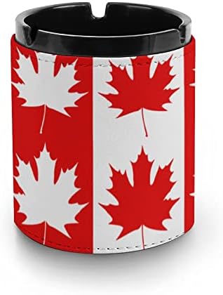 Kanadai Maple Leaf Bőr Hamutartó Kerek Cigaretta hamutartó Hordozható Hamu tartó Otthoni Irodai Dekoráció