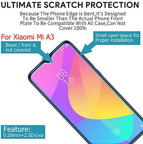 Ytaland esetben a Xiaomi Mi A3-as,az Edzett Üveg kijelző Védő fólia. (2 in 1)[Scratch Resistant Anti-Őszi] Divat Puha TPU Ütésálló Tok (Haditengerészet)