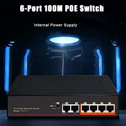 UOEIDOSB 4-Port +2-link 100Mbps Poe Switch, Gyors Ethernet Hálózati 250M Átviteli 52V 1.25 EGY VLAN Hatalom Connect (Szín : az ábrán látható,