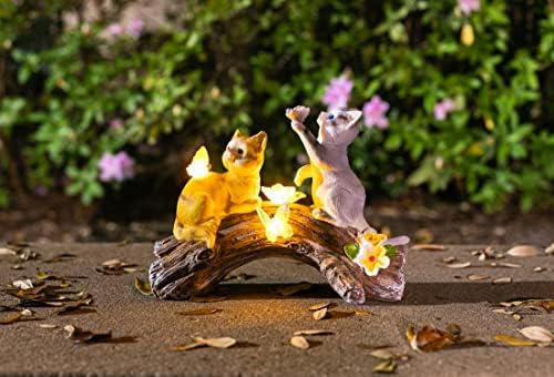VP Haza a Cicákat egy Napló Napelemes LED Kerti Dekoráció Kert Fény Nagy Kívül A Kertben, Napelemes Lámpa Kert, Karácsonyi Díszek, Ajándékok