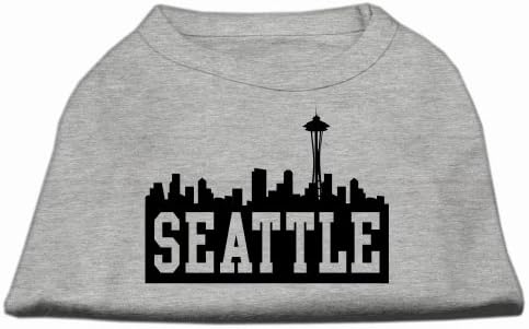 Délibáb Pet Seattle Skyline Képernyő Nyomtatás Póló Szürke XXL (18)
