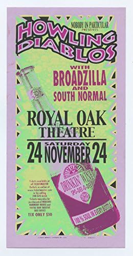 Üvöltő Diablót Röpcédula 2001 Nov 24 Royal Oak, MI