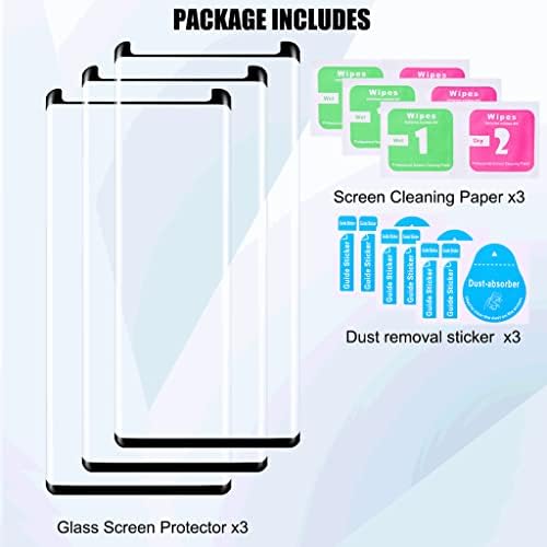 OttarScreen Galaxy Note 8 képernyővédő fólia【3 Csomag 】3 Csomag Edzett Üveg kijelző Védő fólia, Könnyű Telepítés, 3D-s Üveg Teljes Lefedettség