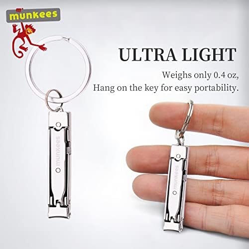 Munkees Ultra-Vékony körömvágók Kulcstartó, Mini Összecsukható körömvágót a Kulcs Gyűrű, Kicsi, Hordozható Rozsdamentes Acél Zsebében