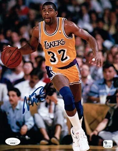 Magic Johnson Dedikált 8X10 Fotó Los Angeles Lakers Csöpögő SZÖVETSÉG AD30293 - Dedikált NBA-Fotók
