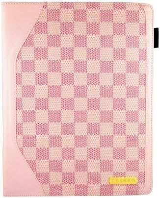 caseen Cseresznyés Rózsaszín Kockás Valódi Bőr Smart tok Állvány Funkció iPad 2 CS-80068