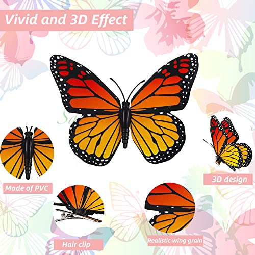 36 Db 4 Méret Monarch Butterfly Haj Klipek 3D Szimuláció Butterflyr Haj Hajcsat Pillangó Fejfedőt Klipek a Nők, Lányok (36 Db)