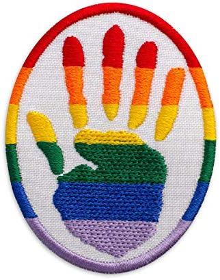 LMBT (Leszbikus, Meleg, Biszexuális, Transznemű) Büszkeség Szivárvány Ovális Kézzel Hímzett Javítás Vas A (2.3 x 3)