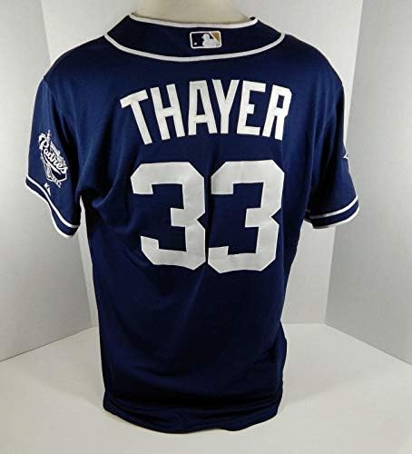 2014-ben a San Diego Padres Dale Thayer 33 Játék Kiadott Haditengerészet Jersey JC Patch - Játék Használt MLB Mezek