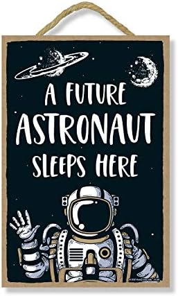Mézharmat Ajándékok, Egy leendő Űrhajós Itt Alszik, 7 Hüvelyk 10.5 Cm, Szórakoztató Motivációs Fa lóg Alá, a Tér Fiúk Room Decor