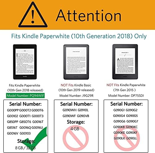 6 Kindle Paperwhite 10 Gen 2018,Ultra Vékony Fedelet (Modell PQ94WIF) Automatikus Wake/Sleep Funkció,Kézi Szíj