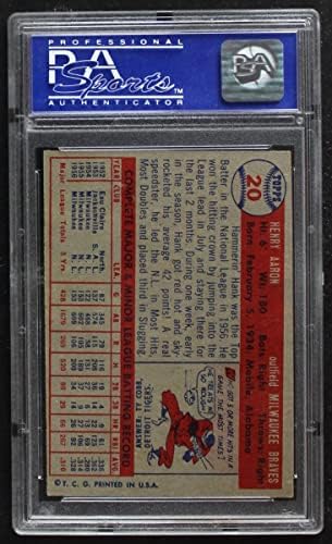 1957 Topps 20 Hank Aaron Milwaukee Bátrabbak (Baseball Kártya) PSA a PSA 6.00 Bátrabbak