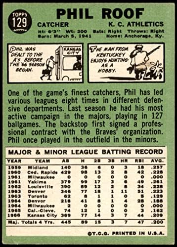 1967 Topps 129 Phil Tető Kansas City Atlétika (Baseball Kártya) VG/EX Atlétika