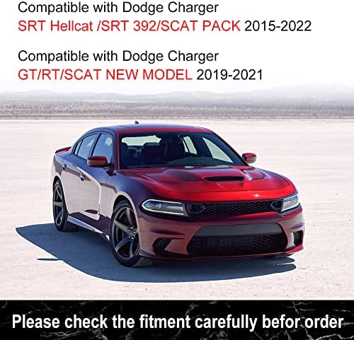 JDMON Első Lökhárító Ajak Splitter Protector Kompatibilis Dodge Charger SRT Hellcat / SRT 392 / Scat Csomag/ RT Scat Csomag/ GT/ RT 2015-2021,